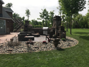 rock shrubs outdoor living area landscaping creative earthscapes otsego mn